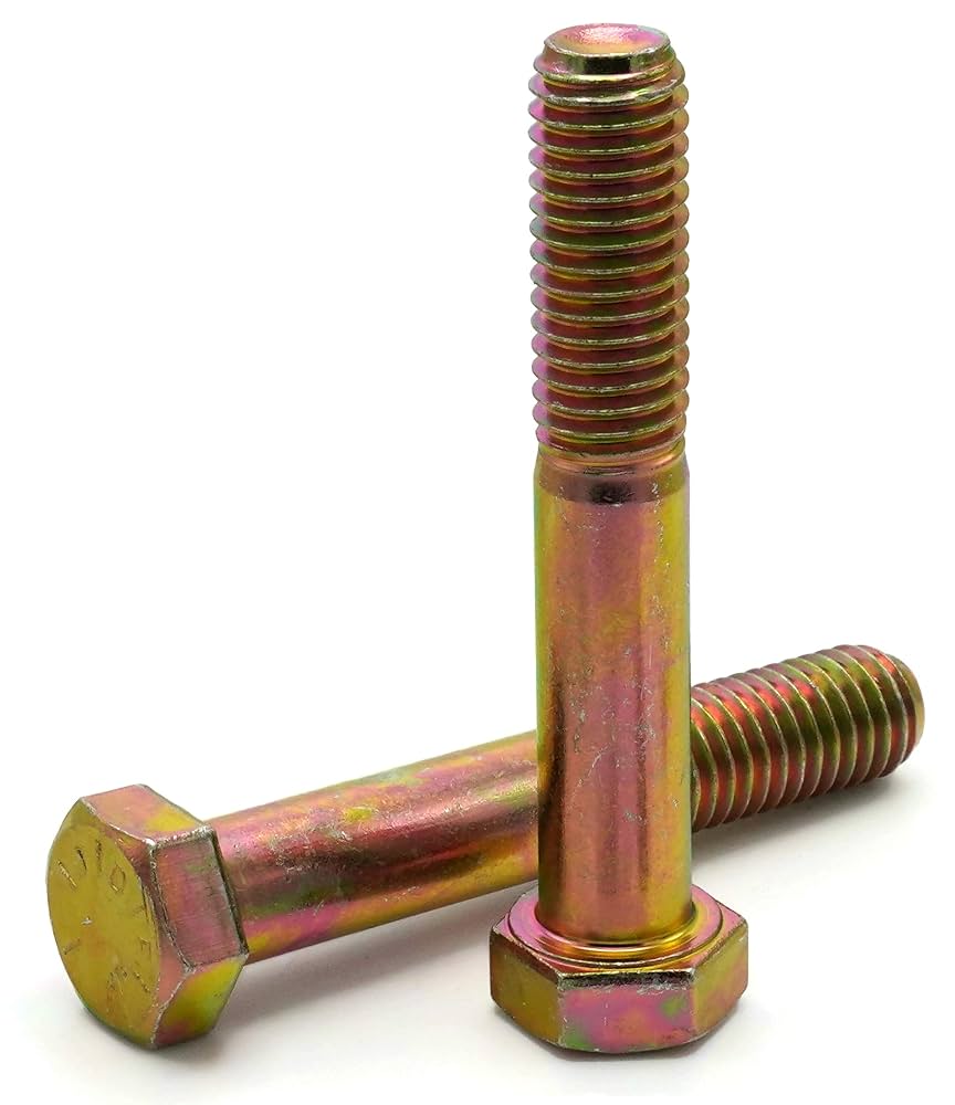 Amazon.com: Hex Cap Screws Grade 8 Yellow Zinc - 3/8